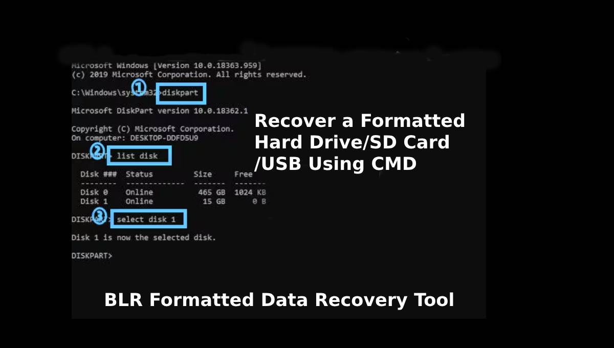 Recover a Formatted Hard Drive/SD Card/USB Using CMD